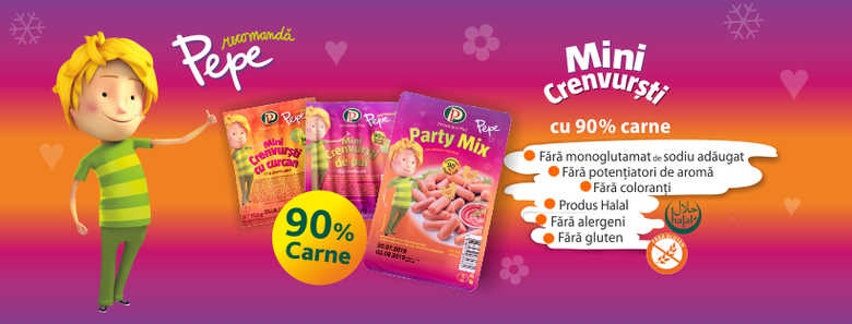 Mini crenrvusti de pui Pepe de la Perutnina Ptuj cu 90 la suta carne